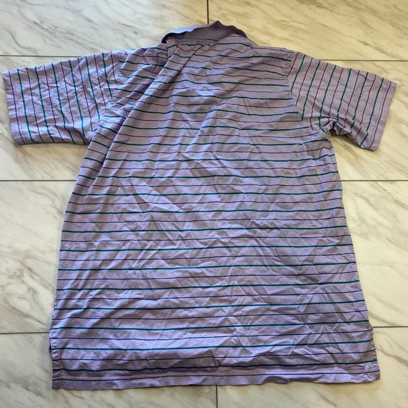 Peter Millar Cotton Purple Blue Green Stripe Golf Polo The Breakers XL - Picture 3 of 6